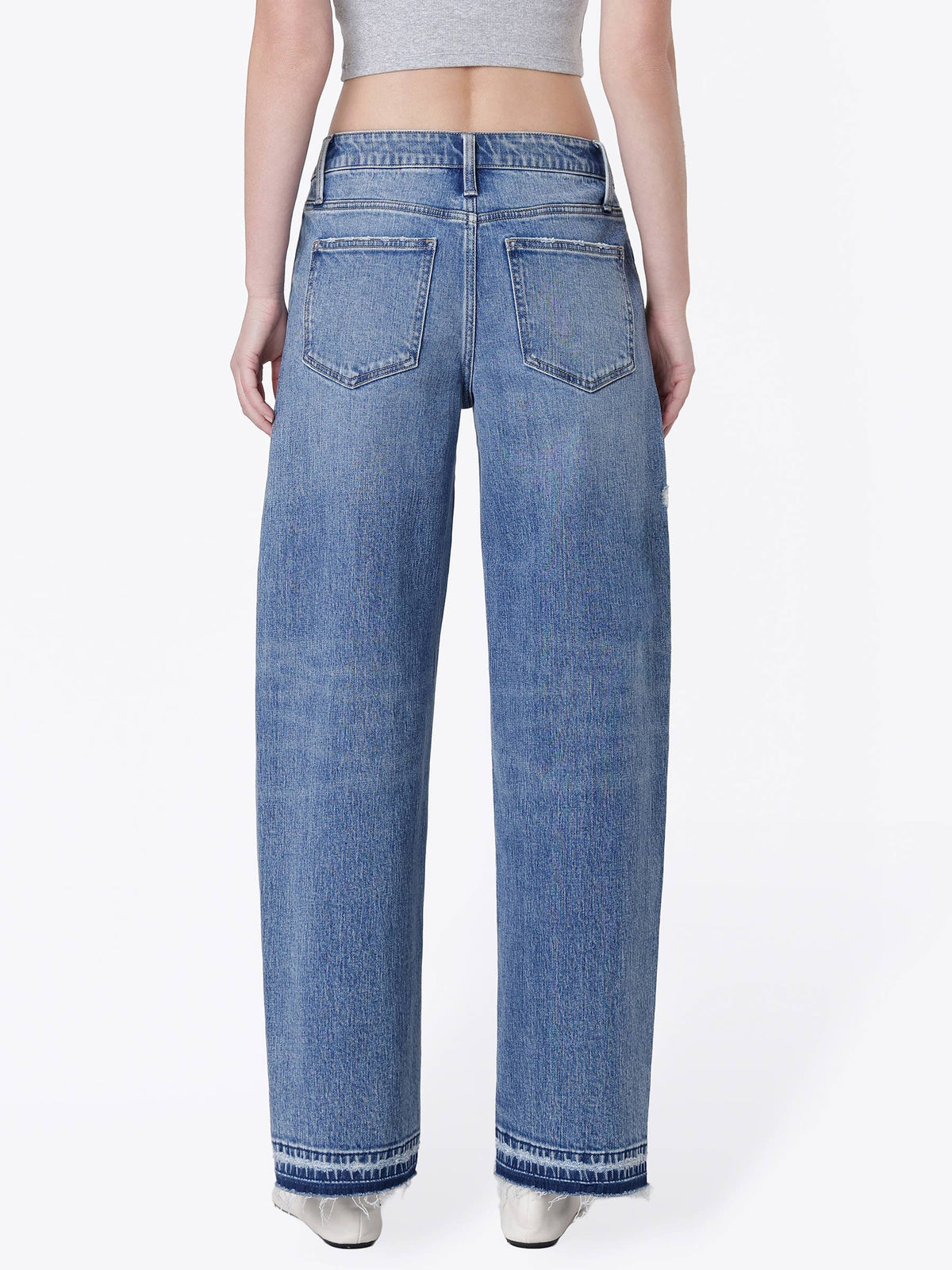 Kate Juniper Distressed Barrel Jean