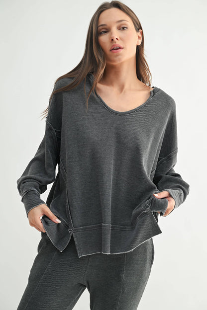 Logan Waffle Knit Long Sleeve Top