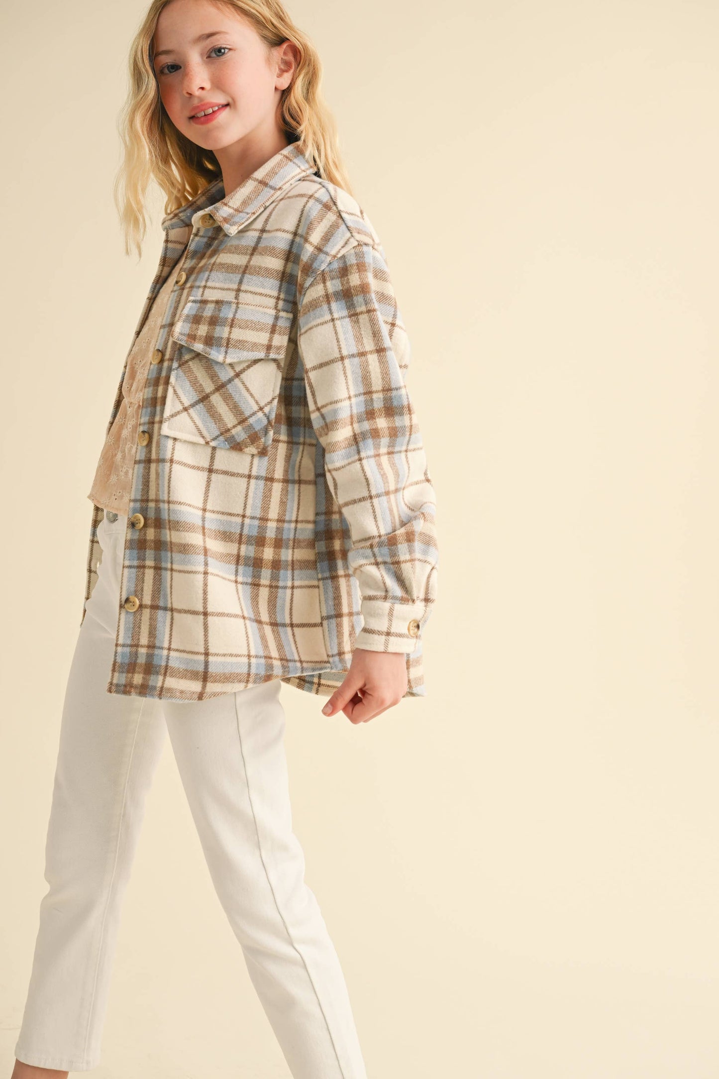 Kelley Plaid Tween Shacket