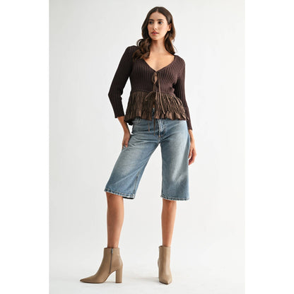 Toni Textured Peplum Top