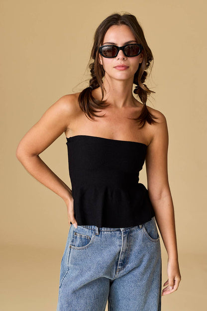Ellie Strapless Peplum Top (Three Colors)