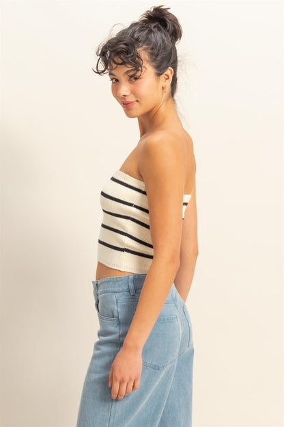 Silva Sweater Strapless Top (Two Colors)