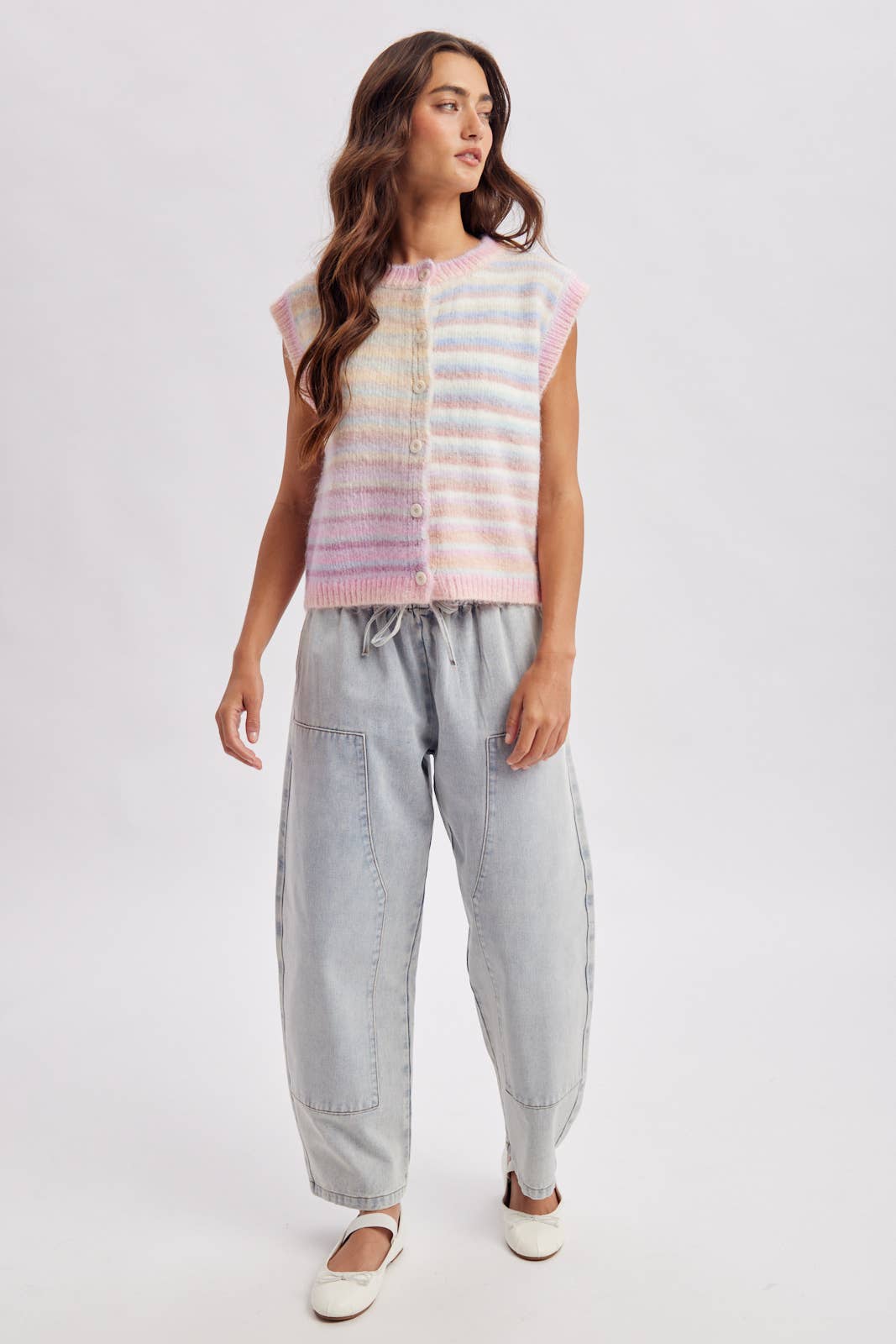 Kat Rainbow Stripe Sweater Vest