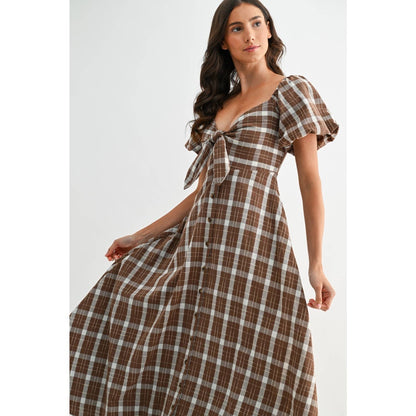 PLAID MIDI DRESS
