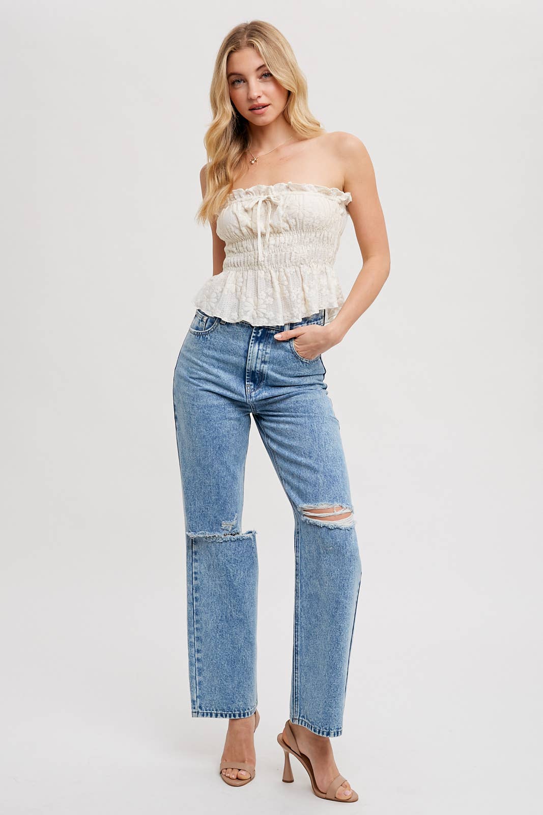 Lilly Lace Smoke Tube Top*