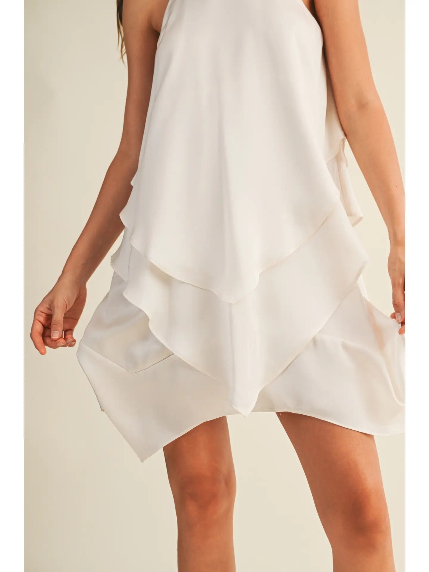 Chaney Ruffle Halter Neck Dress
