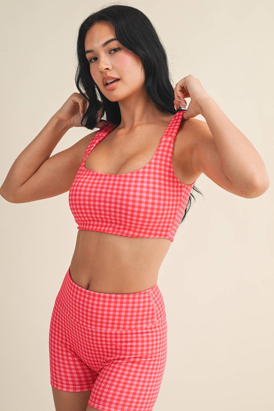 Gingham Ruched Bra Top