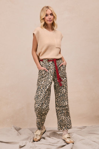 Leopard Rope Belt Pant
