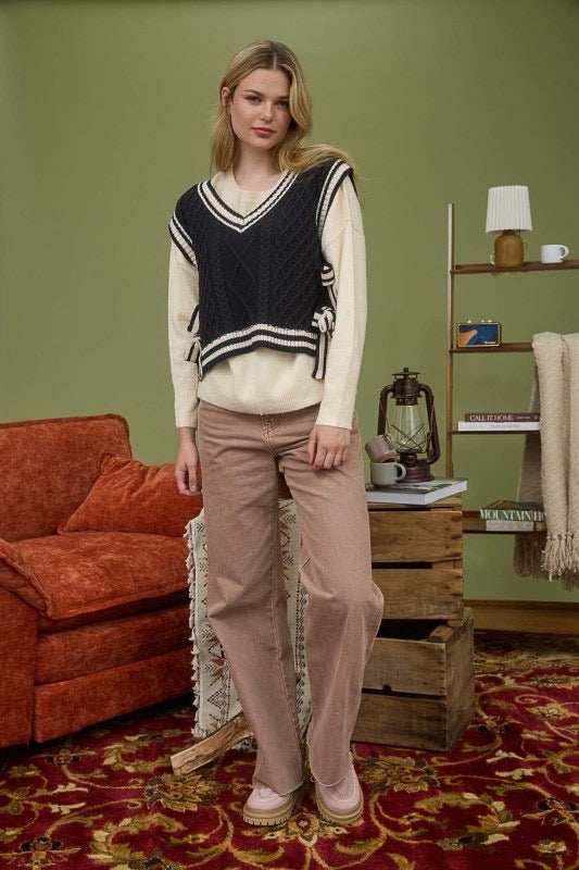 Grace Side Tie Knit Sweater (2 Colors)