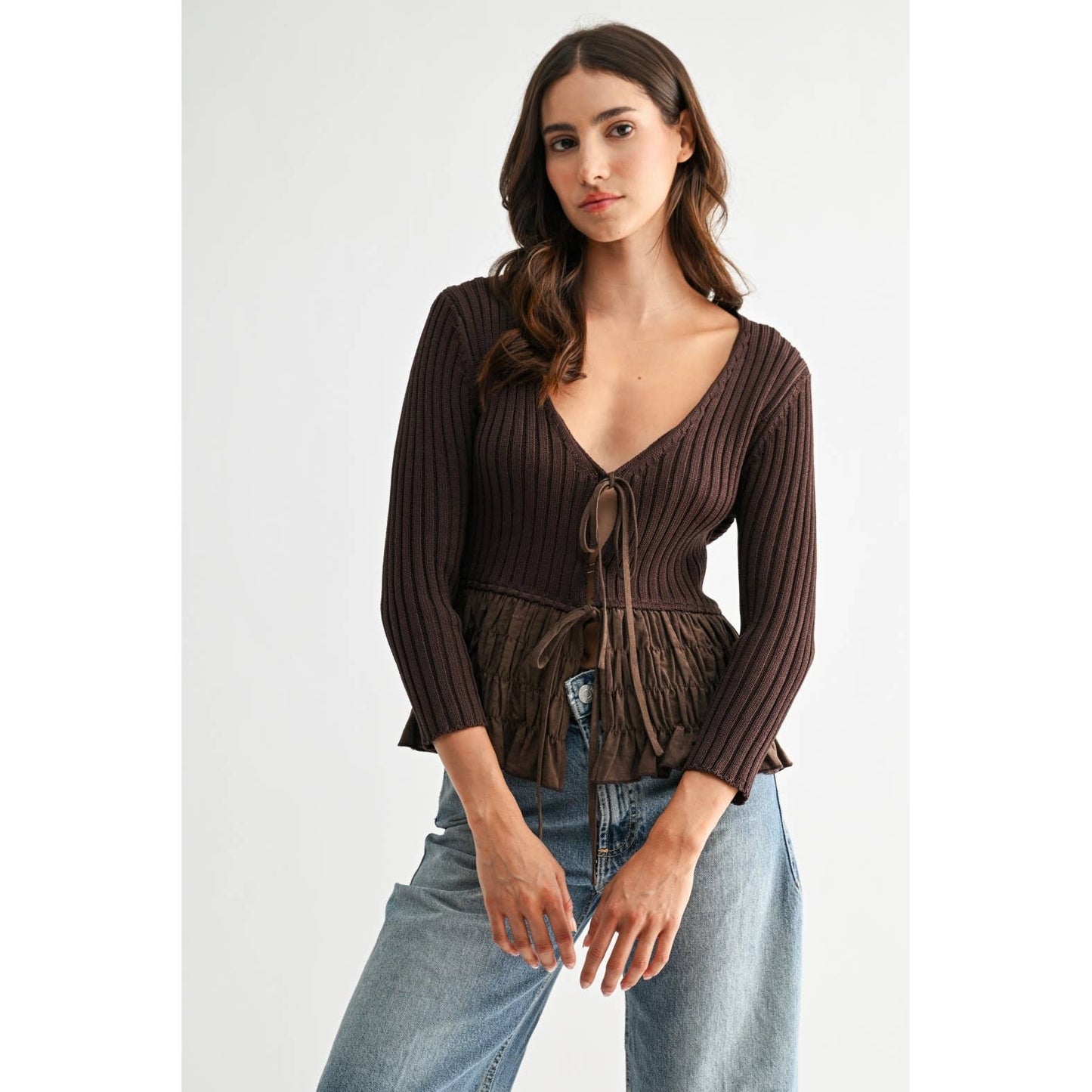 Toni Textured Peplum Top