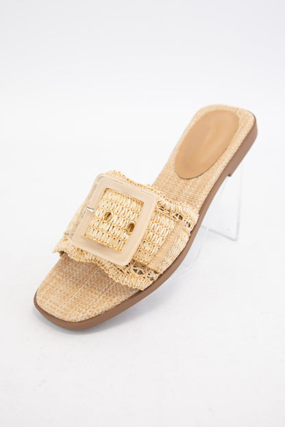 Woven Large Buckle Sandal