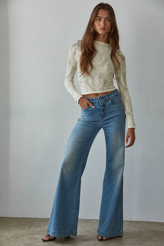 Talulla Jacquard Mock Neck Top* (Two Colors)