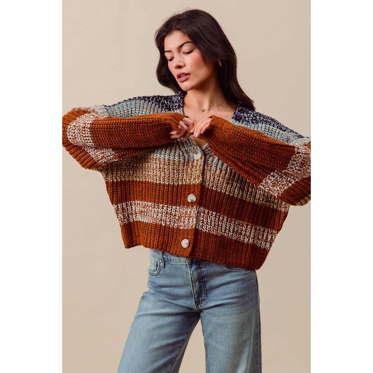 Brooke Fall Stripe Cardigan