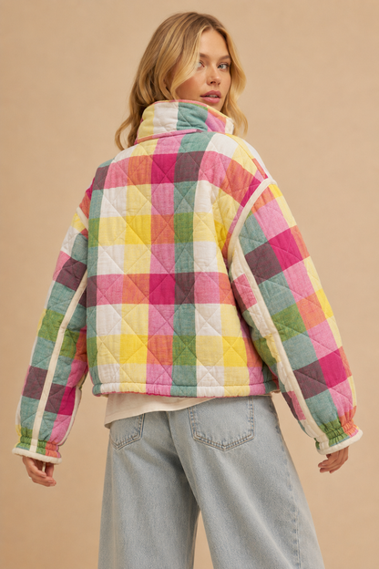 Rae Multi-color Plaid Padded Jacket