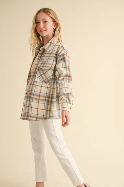 Kelley Plaid Tween Shacket