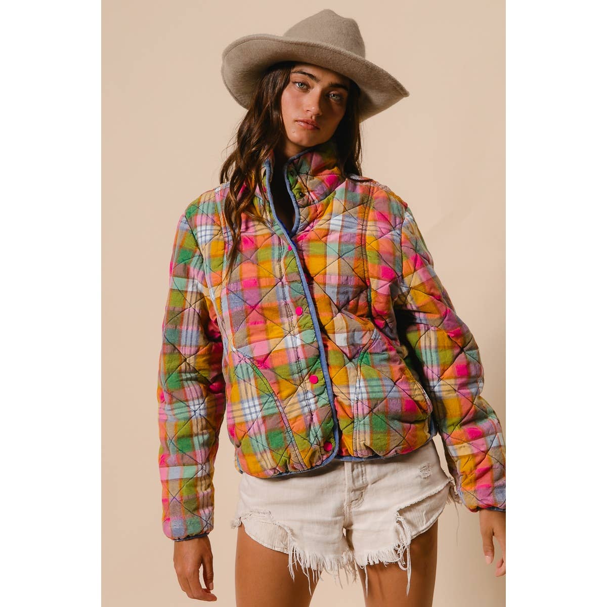 Beverly Bleached Vintage Quilted Jacket