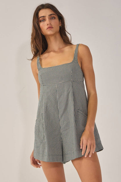 Plaid Relaxed Romper