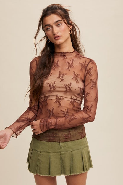 Lace Long Sleeve Top (10 Colors)