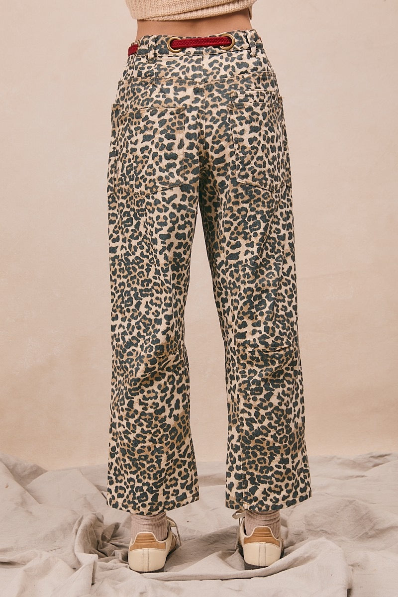Leopard Rope Belt Pant