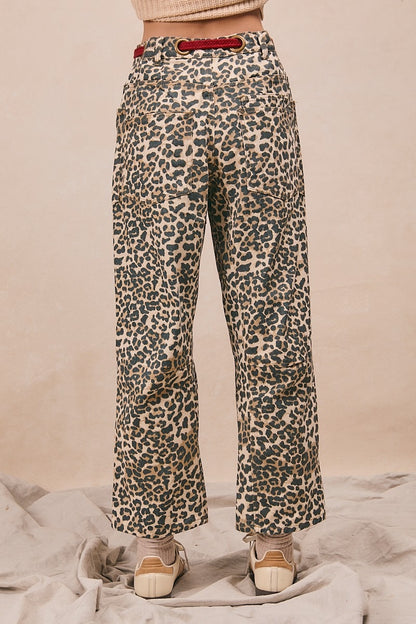 Leopard Rope Belt Pant