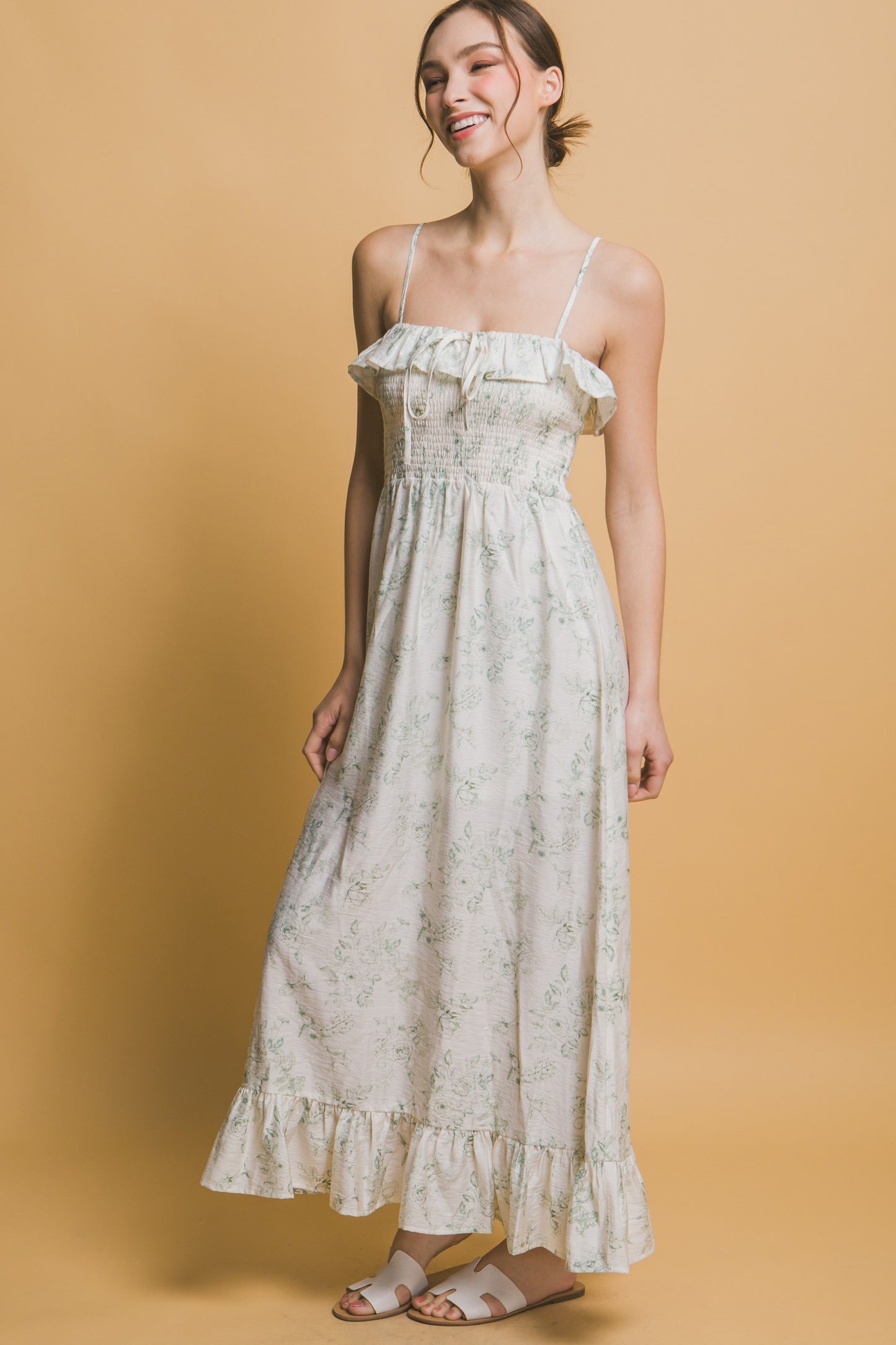 Smocked Floral Dress