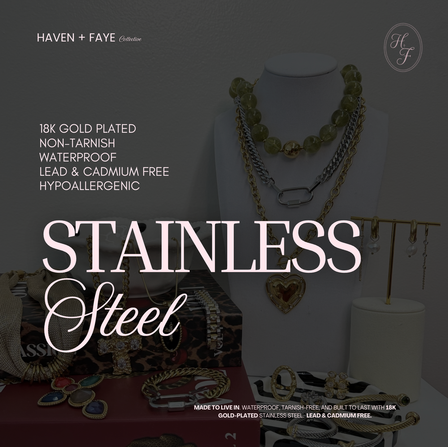 Harlow Gold Chain Necklace | Stainless Steel + Waterproof