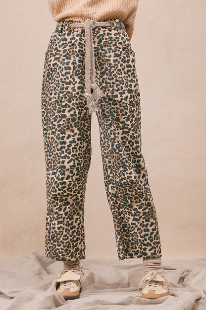 Leopard Rope Belt Pant