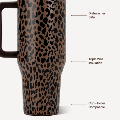 HydroJug - Brown Leopard 40 oz Traveler Tumbler