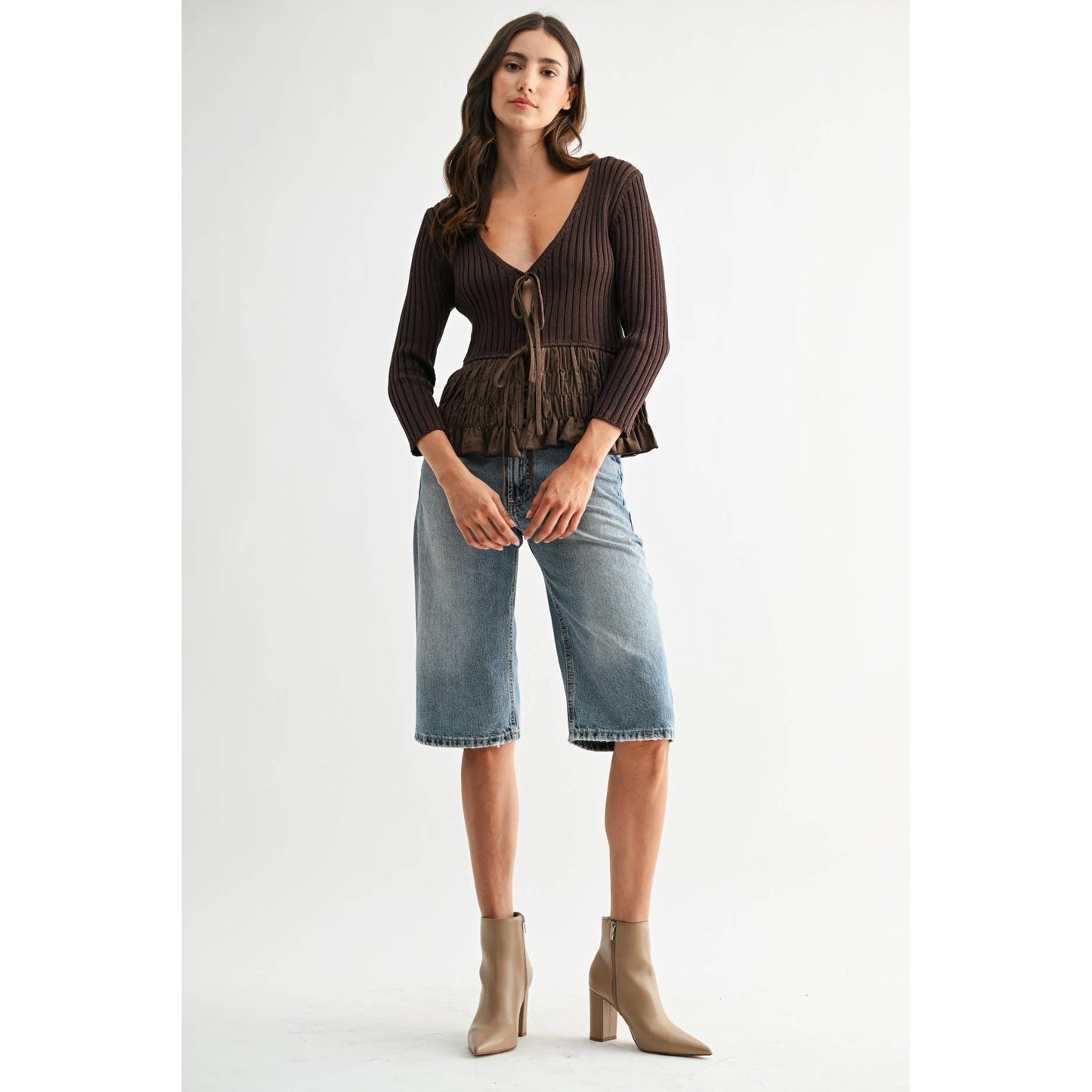 Toni Textured Peplum Top
