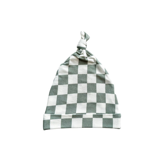 Knot Hat - Jade Checkered