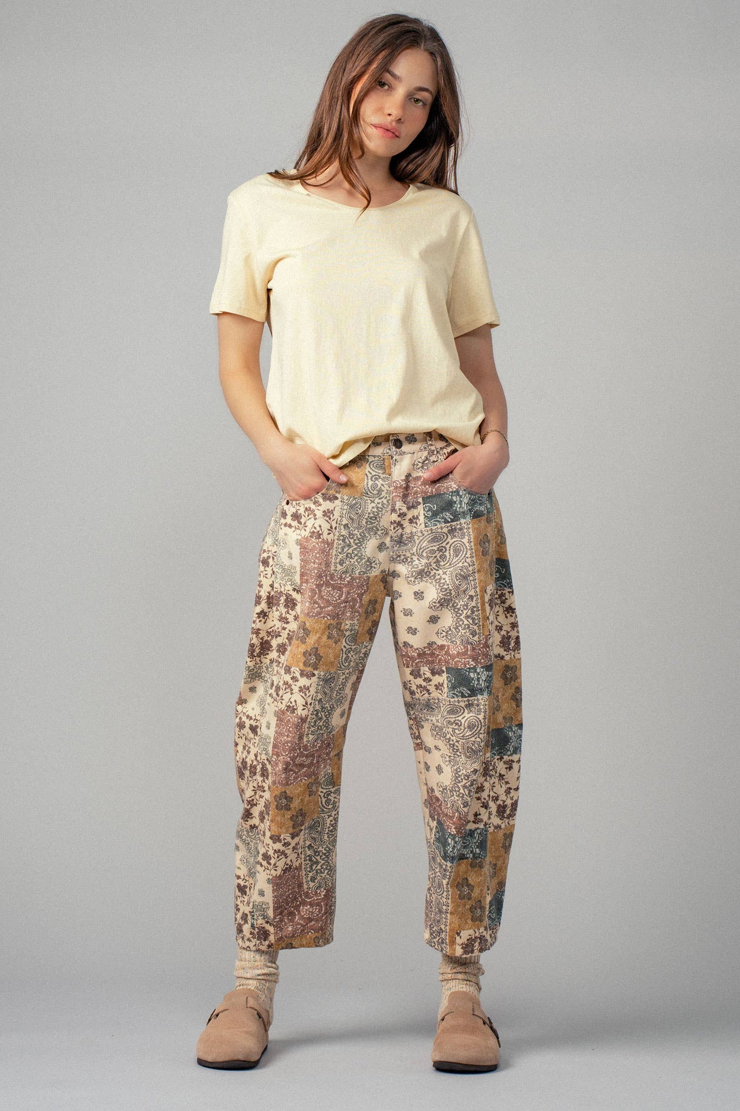 Boho Patchwork Wide Leg Pants