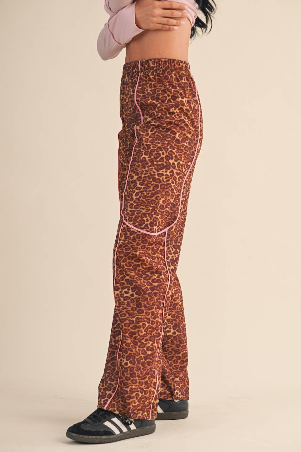 Leopard Print Track Pants