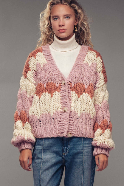 Chevron Knit Cardigan