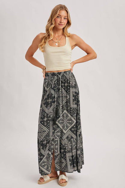 BOHO PRINT MAXI SKIRT