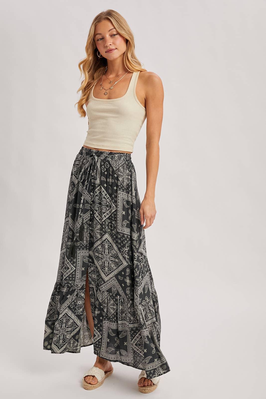 BOHO PRINT MAXI SKIRT