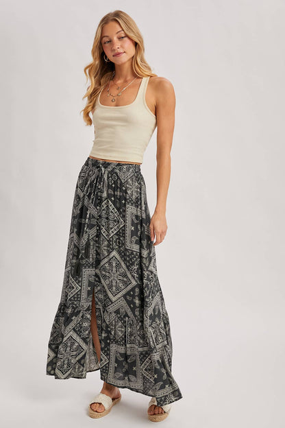 BOHO PRINT MAXI SKIRT