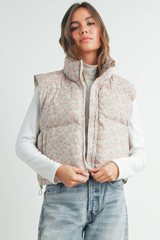 Floral Puffer Neck