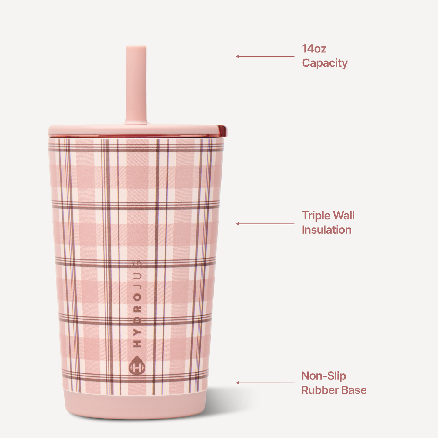 HydroJug - Pillow Talk Plaid 14 oz Everyday Tumbler