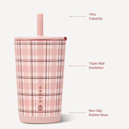 HydroJug - Pillow Talk Plaid 14 oz Everyday Tumbler