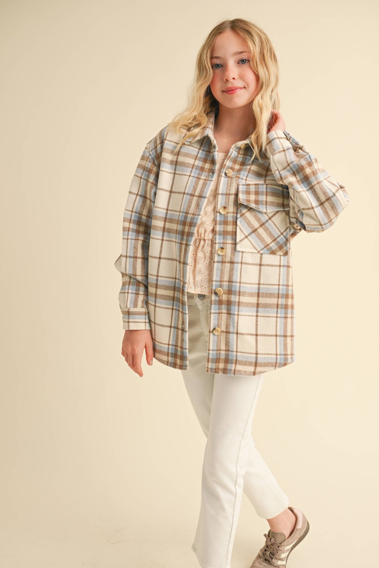 Kelley Plaid Tween Shacket