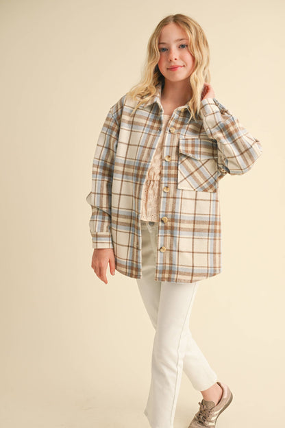 Kelley Plaid Tween Shacket
