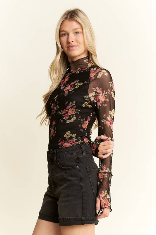 Amie Floral Mesh Top *Two colors