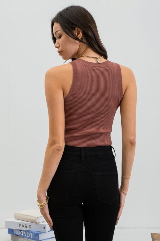 Round Neck Sweater Tank