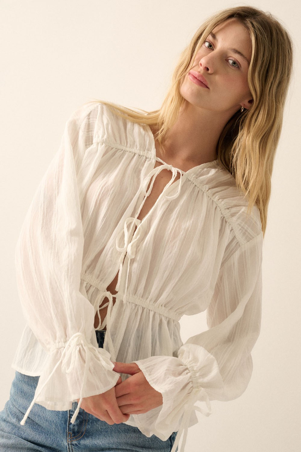 Trayson Long Sleeve Ruffle Blouse