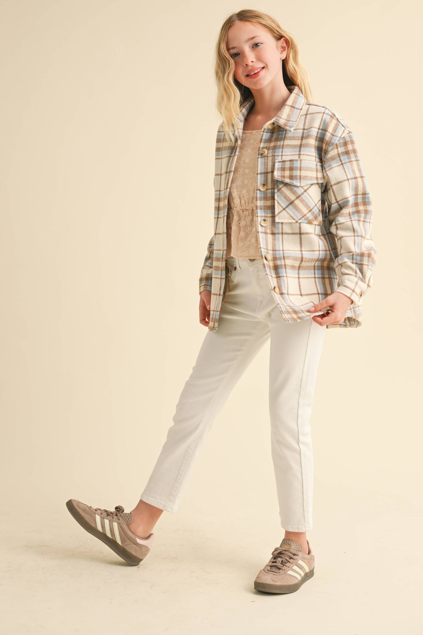 Kelley Plaid Tween Shacket