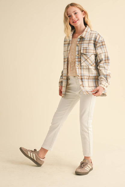 Kelley Plaid Tween Shacket