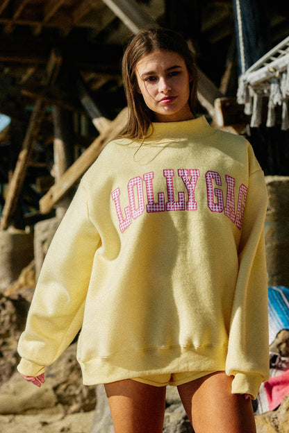 Dilly Dally  Reversible Mock Neck Sweatshirt