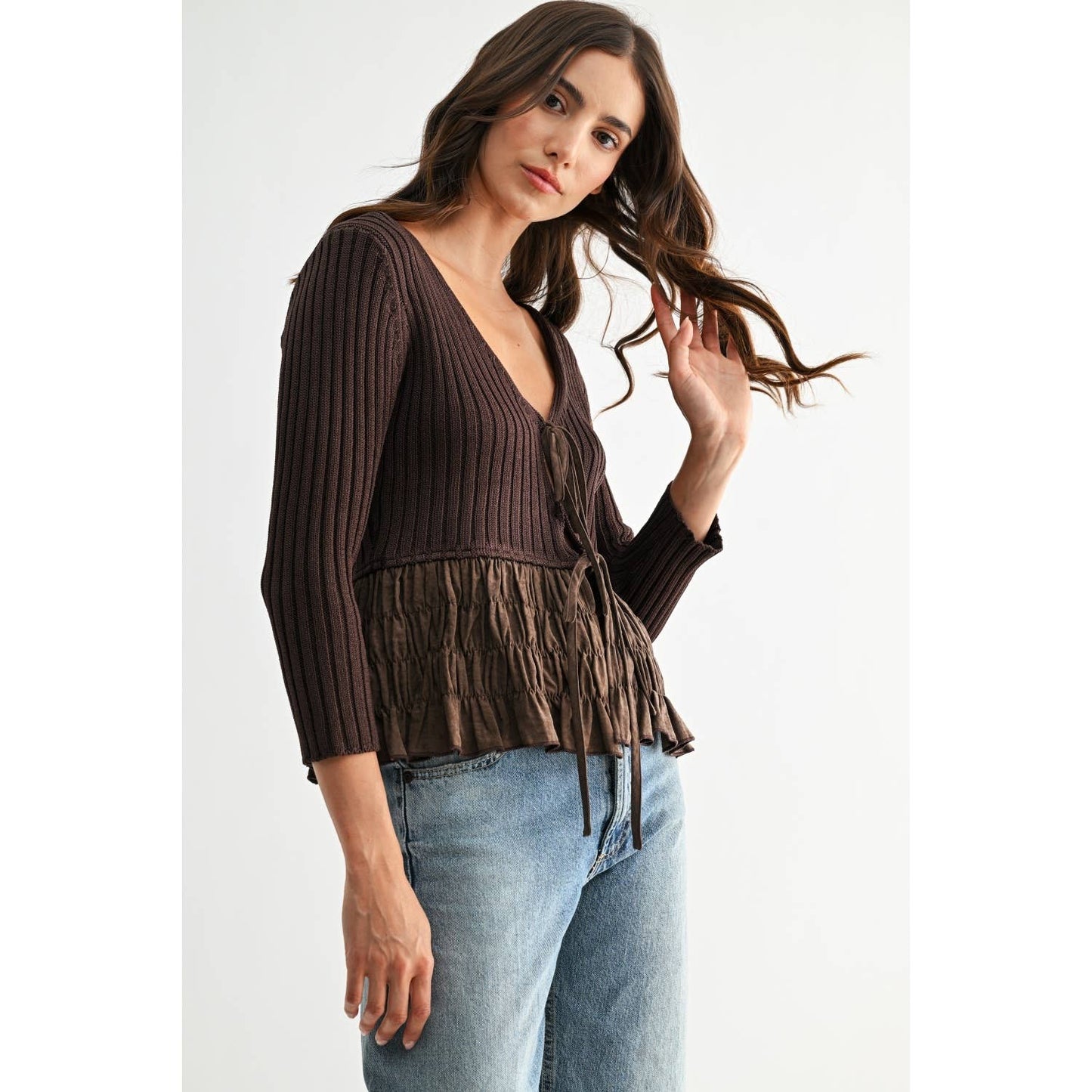 Toni Textured Peplum Top