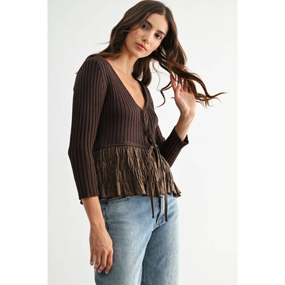 Toni Textured Peplum Top