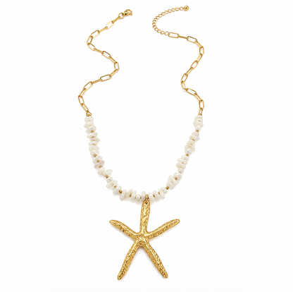 Starfish Pearl Necklace | 18K Gold Plated & Non-Tarnish